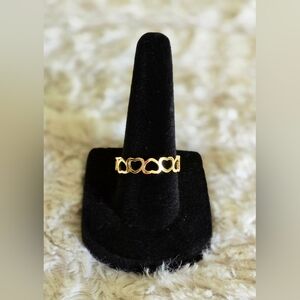 Stainless Steel Gold Overlay Modern Infinity Heart Ring Sz 6,7,8,9 NWT‎